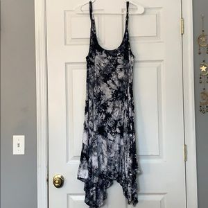 Torrid Black White Tie Dye Spaghetti Strap Dress